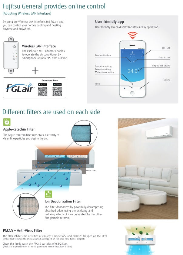 AOAH24CBTA / AUAH24CRLA (24,000 BTU) 5 TICKS FUJITSU CEILING CASSETTE R32 AIRSTAGE INVERTER AIRCON - SUPPLY ONLY