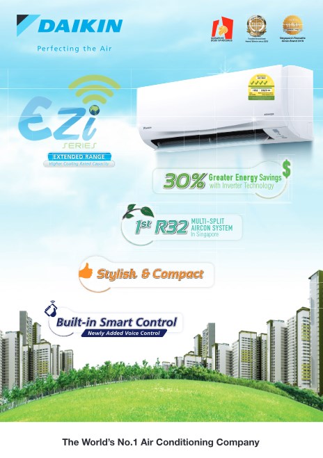 DAIKIN MKC50/MKC70 EZi SERIES SYSTEM 2 R32 INVERTER AIRCON (3/5 TICKS) SUPPLY ONLY