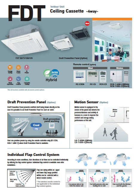 FDT71YA-W8 / SCM40YS-W (27,000 BTU) 5 TICKS MITSUBISHI HEAVY INDUSTRIES CEILING CASSETTE R32 INVERTER AIRCON - SUPPLY ONLY