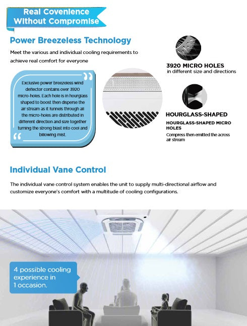 MOU36-HVN32E(SG) // MCD36-HRFN32E (36,000 BTU) 5 TICKS MIDEA CEILING CASSETTE R32 INVERTER AIRCON - SUPPLY ONLY