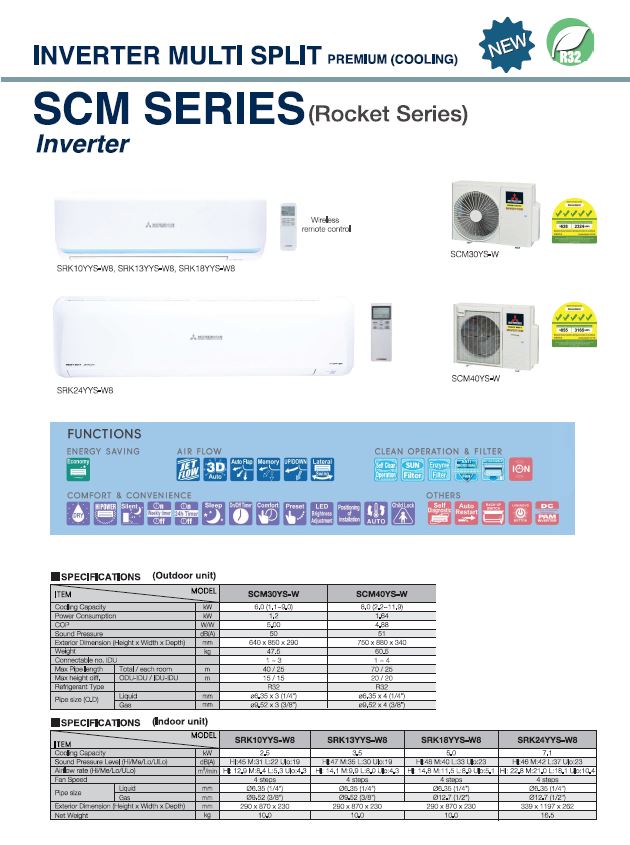 MITSUBISHI HEAVY INDUSTRIES SYSTEM 4 WIFI R32 INVERTER AIRCON (5 TICKS) - SUPPLY ONLY