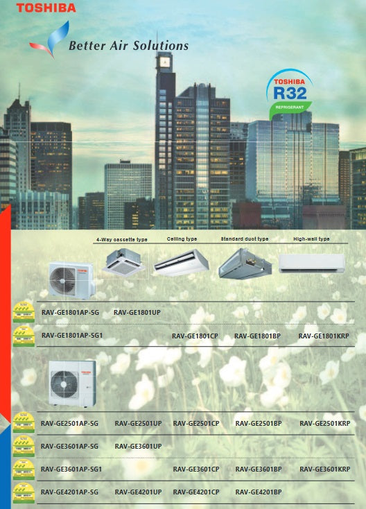 RAV-GE2501UP / RAV-GE2501AP-SG (24,000 BTU) TOSHIBA CEILING CASSETTE R32 SPI INVERTER AIRCON (4 TICKS) - SUPPLY ONLY