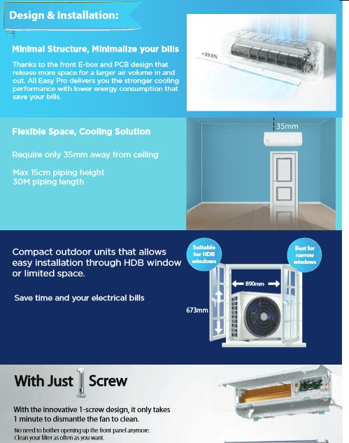 MIDEA ALL EASY PRO SYSTEM 2 R32 INVERTER AIRCON (5 TICKS) - SUPPLY ONLY