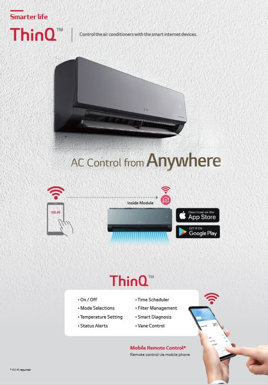 LG SYSTEM 4 (ALPHA + WIFI) R32 INVERTER AIRCON (5 TICKS) SUPPLY ONLY
