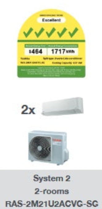 TOSHIBA AIRCON YOUME R32 INVERTER SYSTEM 2 (5 TICKS) - SUPPLY ONLY