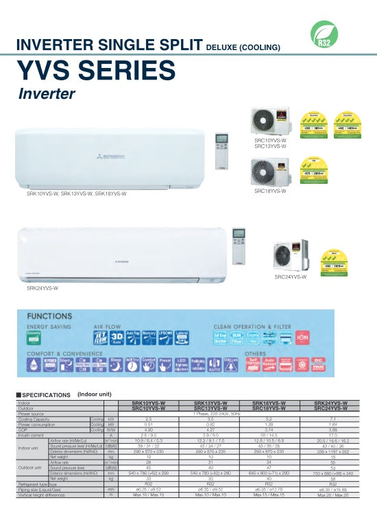 MITSUBISHI HEAVY INDUSTRIES AIRCON R32 INVERTER SYSTEM 1 (SUPPLY ONLY)