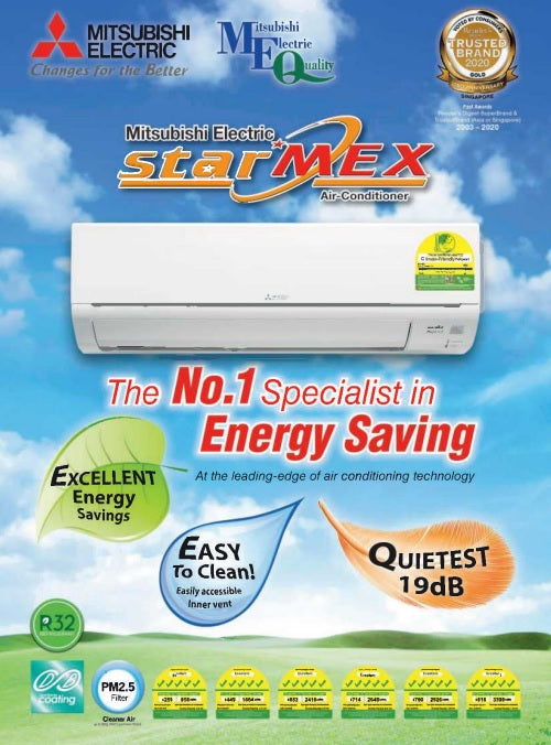 MITSUBISHI ELECTRIC STARMEX SYSTEM 3 R32 INVERTER AIRCON (5 TICKS) - SUPPLY ONLY