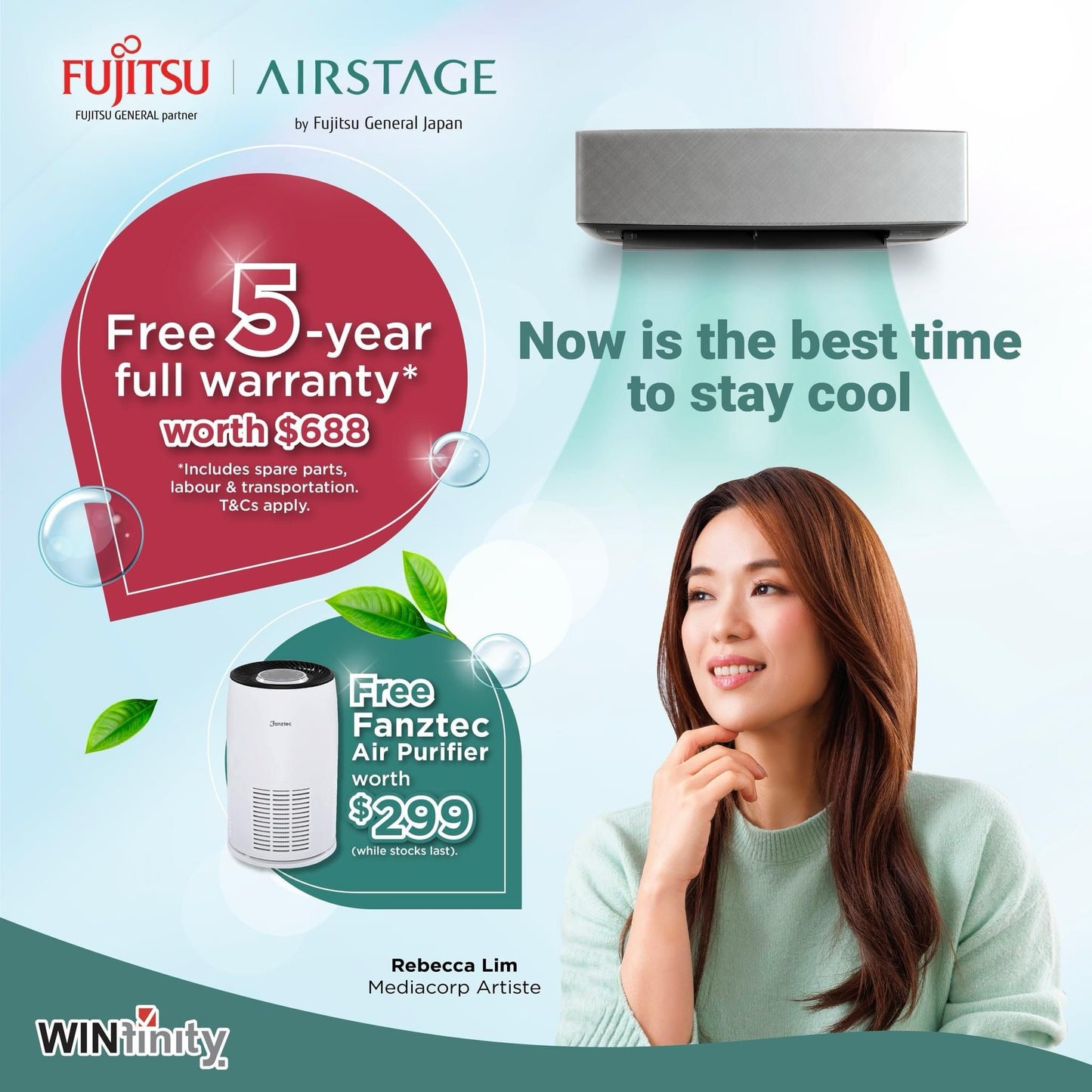 FUJITSU AIRCON R32 INVERTER DESIGNER SERIES SYSTEM 2 (5 TICKS) SUPPLY ONLY