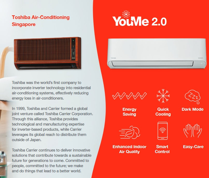TOSHIBA AIRCON YOUME R32 INVERTER SYSTEM 3 (5 TICKS) - SUPPLY ONLY